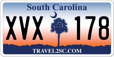 SC license plate XVX178