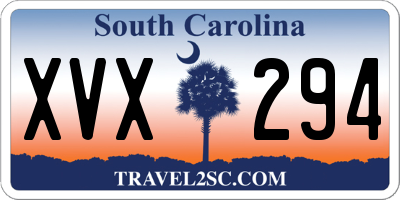 SC license plate XVX294