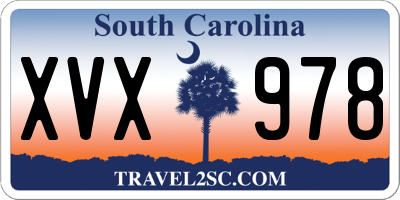 SC license plate XVX978