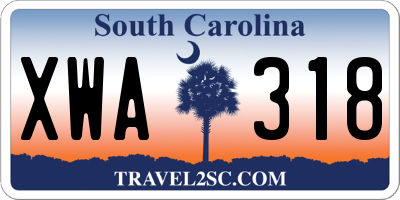 SC license plate XWA318