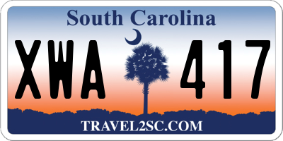 SC license plate XWA417