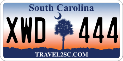 SC license plate XWD444