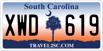 SC license plate XWD619