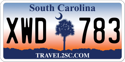 SC license plate XWD783