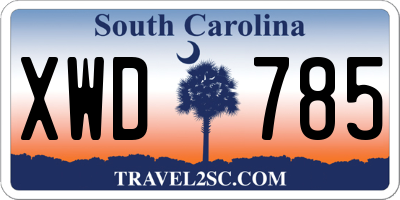 SC license plate XWD785