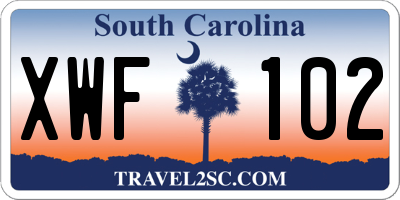 SC license plate XWF102