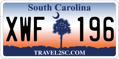 SC license plate XWF196