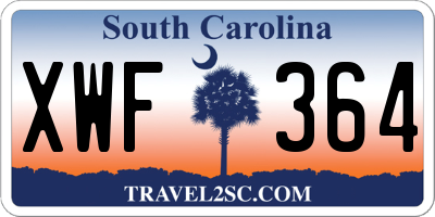 SC license plate XWF364