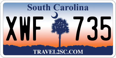 SC license plate XWF735