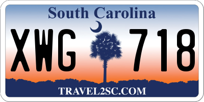 SC license plate XWG718