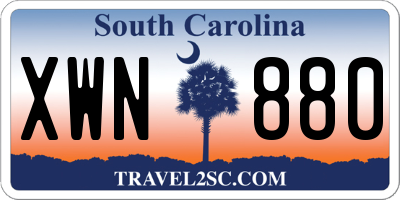 SC license plate XWN880