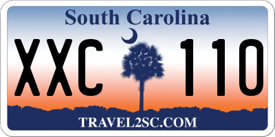 SC license plate XXC110