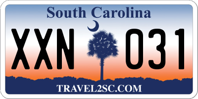 SC license plate XXN031