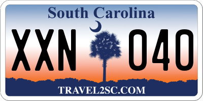 SC license plate XXN040