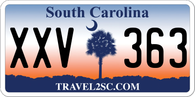 SC license plate XXV363