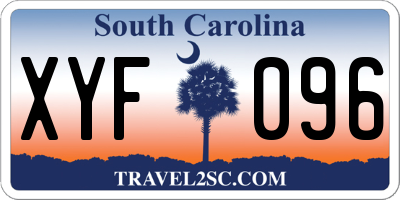 SC license plate XYF096