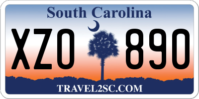 SC license plate XZO890