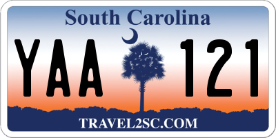 SC license plate YAA121