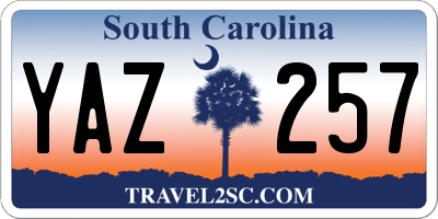 SC license plate YAZ257
