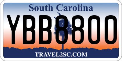 SC license plate YBB8800