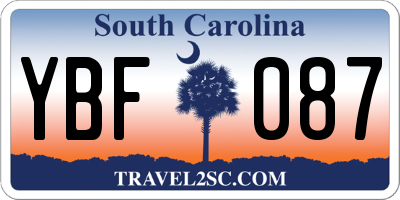 SC license plate YBF087