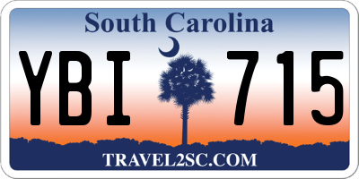 SC license plate YBI715