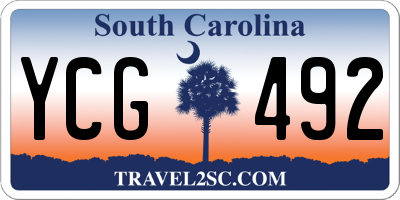 SC license plate YCG492