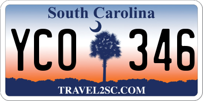 SC license plate YCO346