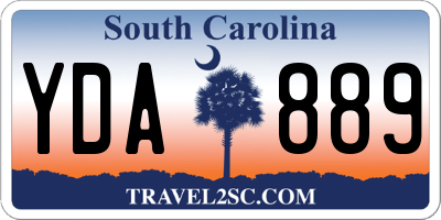 SC license plate YDA889
