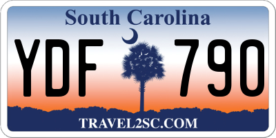 SC license plate YDF790