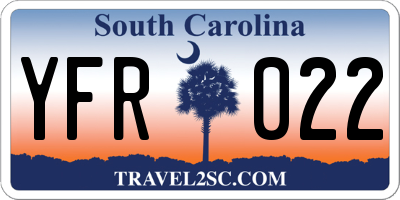 SC license plate YFR022