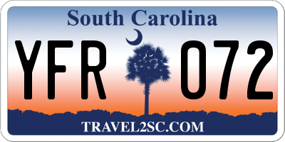 SC license plate YFR072