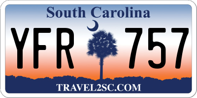 SC license plate YFR757