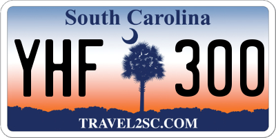 SC license plate YHF300