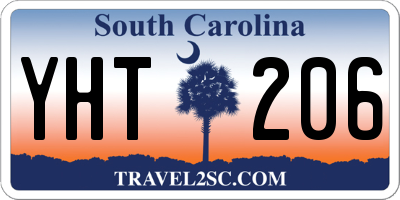 SC license plate YHT206