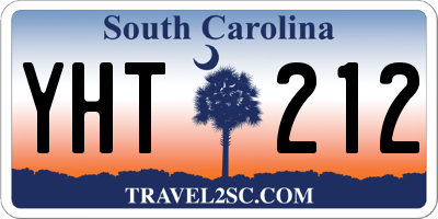 SC license plate YHT212