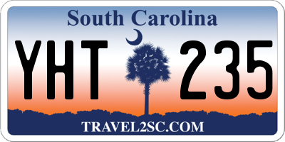 SC license plate YHT235