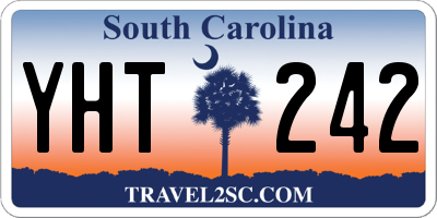 SC license plate YHT242