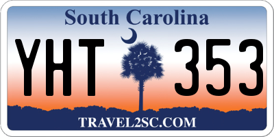SC license plate YHT353