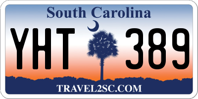 SC license plate YHT389