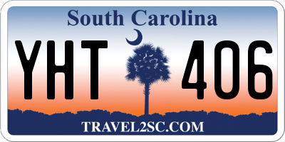 SC license plate YHT406