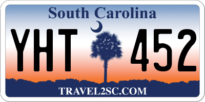 SC license plate YHT452
