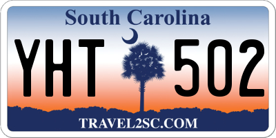 SC license plate YHT502