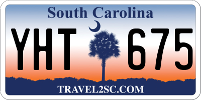 SC license plate YHT675