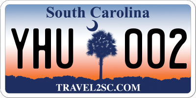 SC license plate YHU002