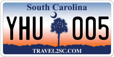 SC license plate YHU005