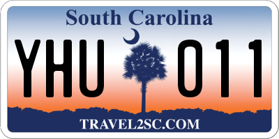 SC license plate YHU011
