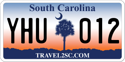 SC license plate YHU012