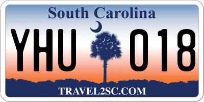 SC license plate YHU018