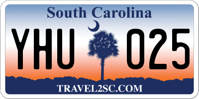 SC license plate YHU025